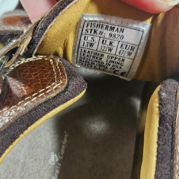 Dr. Comfort Fisherman Sandals Brown Men\'s Size 13W Closed Toe main image 8